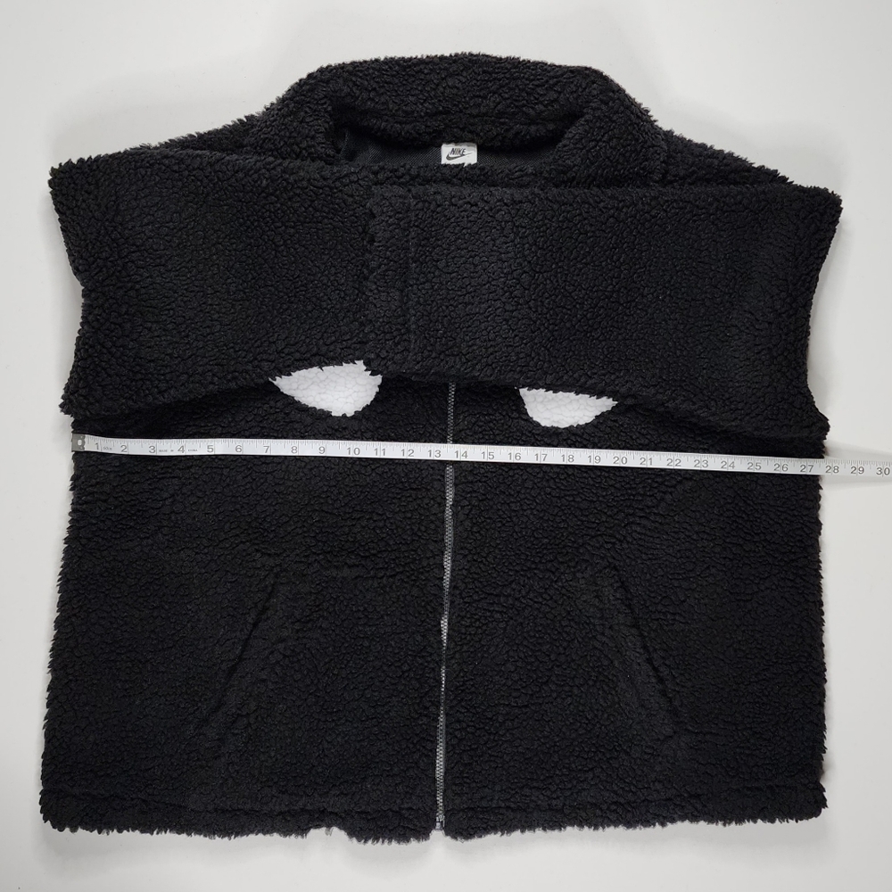 Nike Womens Sz 1x NSW Sportswear Swoosh Full-Zip Jacket Sherpa Faux Fur Black - Picture 4 of 12